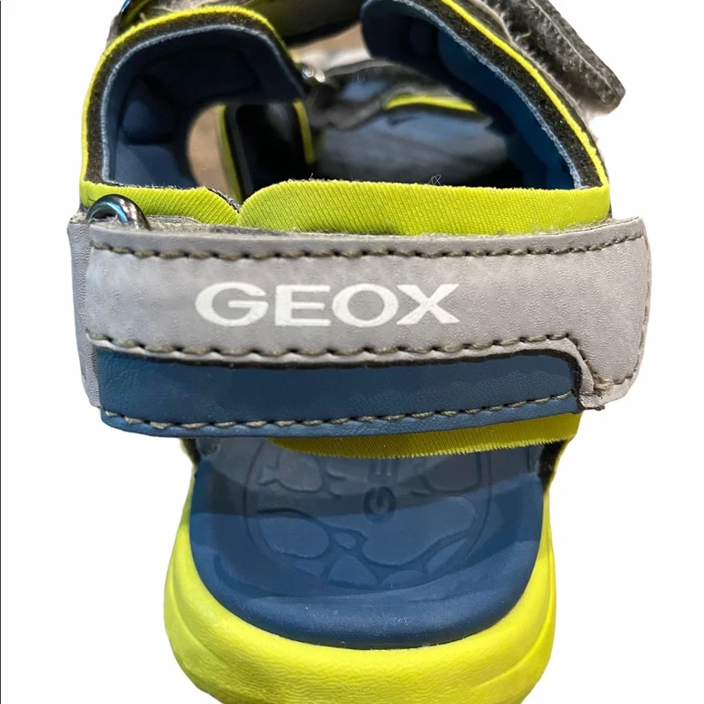 Geox blue, gray and yellow strap sandals